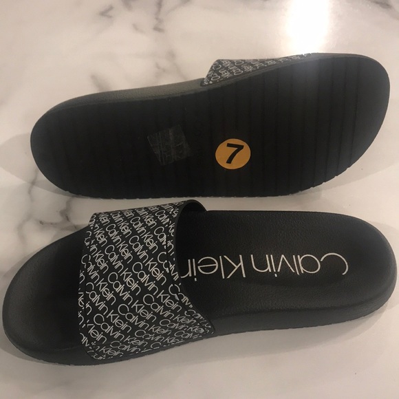 Calvin Klein Black and White Sandals - Picture 3 of 3